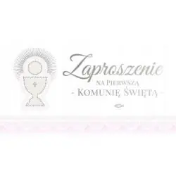 ZAPROSZENIA NA PIERWSZĄ KOMUNIĘ ŚWIĘTĄ DLA DZIEWCZYNKI SREBRNE LITERY 10 SZTUK