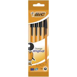 DŁUGOPIS ORANGE ORIGINAL FINE BIC CZARNY 4SZT