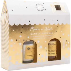 AROMAS X-MAS ZESTAW CYNAMON-POMARAŃCZA PATYCZKI ZAPACHOWE 95 ML + ŚWIECA 65 G