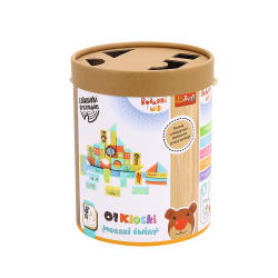 KLOCKI DREWNIANE O!KLOCKI MORSKI ŚWIAT BOBASKI I MIŚ 53 ELEMENTY 18M+