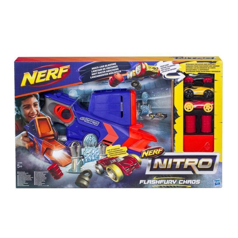 NERF NITRO FLASHFURY CHAOS + 3 SAMOCHODY 5+ II GATUNEK - Hasbro