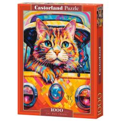 PUZZLE KOT PODRÓŻUJĄCY AUTOBUSEM 1000 ELEMENTÓW CASTORLAND 12+