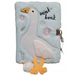 NOTES PAMIĘTNIK PLUSZOWY Z KŁÓDKĄ 80 KARTEK A5