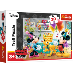 PUZZLE TORT URODZINOWY MYSZKA MINNIE 30 ELEMENTÓW TREFL 3+