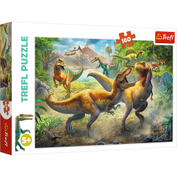 PUZZLE WALCZĄCE TYRANOZAURY 160 ELEMENTÓW TREFL 5+