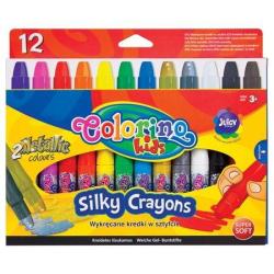 WYKRĘCANE KREDKI W SZTYFCIE 12 KOLORÓW COLORINO KIDS 3+
