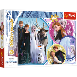 BROKATOWE W BLASKU MIŁOŚCI KRAINA LODU 2 PUZZLE 100 ELEMENTÓW 5+