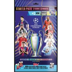 TOPPS UEFA CHAMPIONS LEAGUE ZESTAW STARTOWY Z NAKLEJKAMI 20025 ALBUM + 3 SASZETKI