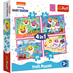 RODZINA REKINÓW BABY SHARK PUZZLE 4W1 TREFL 3+