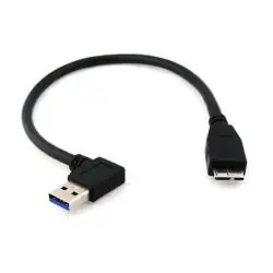 KABEL KĄTOWY USB 3.0 – MICRO USB 3.0 TYP B LEWY 0,2M