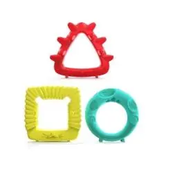 ZESTAW GRYZAKÓW SILIKONOWYCH KOLOROWE ZWIERZĄTKA MOMBELLA 6M+