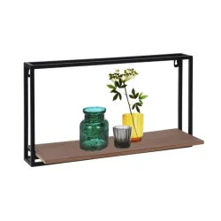 PÓŁKA ŚCIENNA LOFT METALOWA Z MDF DO KUCHNI I SALONU 40x15x27 CM
