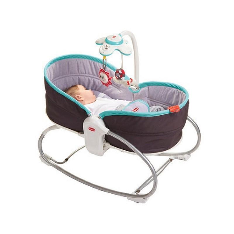 WIELOFUNKCYJNY LEŻACZEK BUJACZEK ŁÓŻECZKO 3W1 TURKUSOWY TINY LOVE ROCKER NAPPER 0M+ - Tiny Love