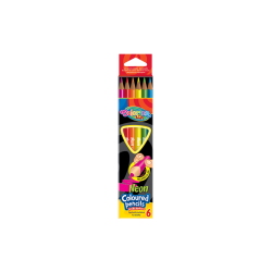 KREDKI OŁÓWKOWE TRÓJKĄTNE NEONOWE COLORINO KIDS 6 KOLORÓW