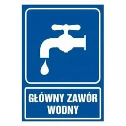 NAKLEJKA GŁÓWNY ZAWÓR WODNY FOLIA 14,8X21 CM