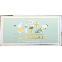 ELEGANCKIE ZAPROSZENIA NA KOMUNIĘ ZE ZŁOCENIEM ART NUVO