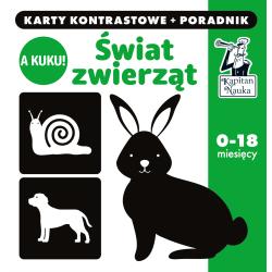 ŚWIAT ZWIERZĄT. A KUKU! KARTY KONTRASTOWE + PORADNIK. KAPITAN NAUKA 0-18M