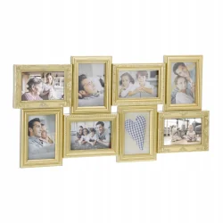 RAMKA KOLAŻ NA 8 ZDJĘĆ ZŁOTA