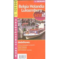BELGIA HOLANDIA LUKSEMBURG MAPA SAMOCHODOWA 1:535 000