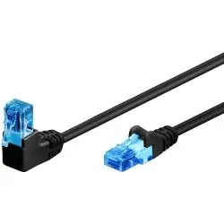 KABEL SIECIOWY PATCHCORD CAT 6A RJ45 90°/RJ45 3M CZARNY U/UTP GOOBAY