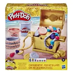PLAY-DOH SKRZYNIA SKARBÓW – MASA PLASTYCZNA Z BROKATEM I AKCESORIAMI 3+
