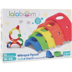 LALABOOM KULKO-KLOCKI WKRĘCA TĘCZA KLOCKI SENSORYCZNE 18M+