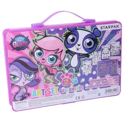 LITTLEST PET SHOP TECZKA ARTYSTYCZNA Z FARBAMI, KREDKAMI I PISAKAMI 68 ELEMENTÓW