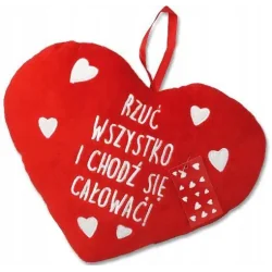 PODUSZKA PLUSZOWA SERCE RZUĆ WSZYSTKO I CHODŹ SIĘ CAŁOWAĆ