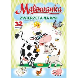 ZWIERZĘTA NA WSI. MALOWANKA Z NAKLEJKAMI