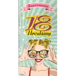 ZAPROSZENIA NA 18 URODZINY + KOPERTY 10 SZT.