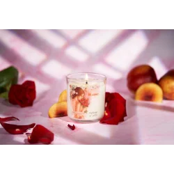 ŚWIECA SOJOWA PŁATKI RÓŻ BIAŁA BRZOSKWINIA