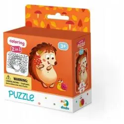 PUZZLE Z KOLOROWANKĄ JEŻYK 16 ELEMENTÓW DODO 3+