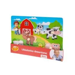 UKŁADANKA DREWNIANA FARMA PINEZKI SMILY PLAY 18M+