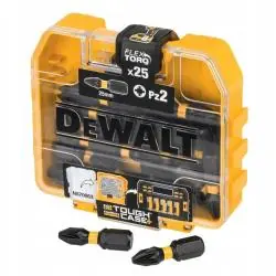 DEWALT KOŃCÓWKI UDAROWE PZ2 25MM ZESTAW 25 SZT. W KASECIE TOUGHCASE+