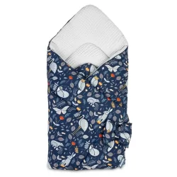 ROŻEK NIEMOWLĘCY WAFEL 75 X 75 CM KRAINA ZWIERZĄT SZARY SENSILLO