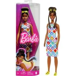 LALKA BARBIE FASHIONISTAS Z SZYDEŁKOWĄ SUKIENKĄ MATTEL 3+