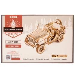 PUZZLE 3D DREWNIANE ROBOTIME JEEP WOJSKOWY ZESTAW MODELOWY 14+
