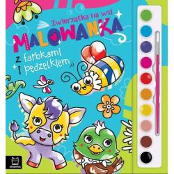 ZWIERZĄTKA NA WSI. MALOWANKA Z FARBKAMI I PĘDZELKIEM II GATUNEK