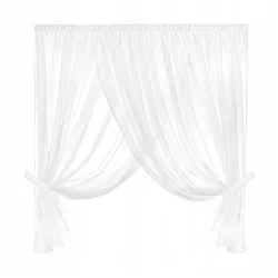 BIAŁA FIRANA Z WOALU 400X150 NA TAŚMIE