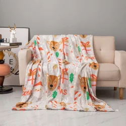 ŚWIĄTECZNY KOC Z MIKROFIBRY 150X200 SZARY