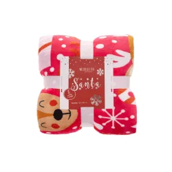 KOC ŚWIĄTECZNY CZERWONY Z MIKROFIBRY 150X200