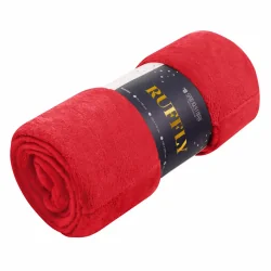 KOC Z FALBANKAMI RUFFLY 200X220 CM CZERWONY