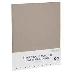 PRZEŚCIERADŁO BAWEŁNIANE 160X200 CM CAPPUCCINO