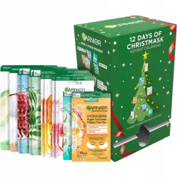 MASKI NA TKANINIE NA TWARZ 12 SZT. ZESTAW KALENDARZ ADWENTOWY GARNIER