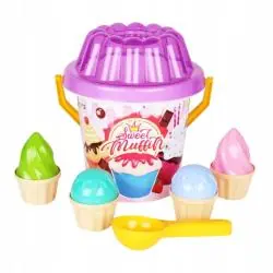 ZESTAW DO PIASKU LODY FOREMKI WIADERKO I AKCESORIA 1+