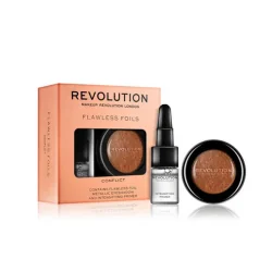CIENIE DO POWIEK METALICZNE + BAZA FLAWLESS FOILS MAKEUP REVOLUTION