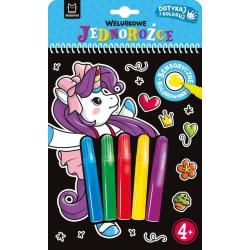 WELURKOWE JEDNOROŻCE. DOTYKAJ I KOLORUJ. KOLOROWANKA SENSORYCZNA Z MAZAKAMI 4+ II GATUNEK