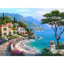 DIAMENTOWA MOZAIKA WILLOWA DZIELNICA PRZY PLAŻY 30X40 CM