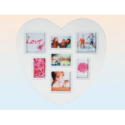 RAMKA NA 7 ZDJĘĆ SERCE BIAŁA