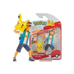 FIGURKI BITEWNE POKEMON ASH & PIKACHU SERIA 12 JAZWARES 4+
